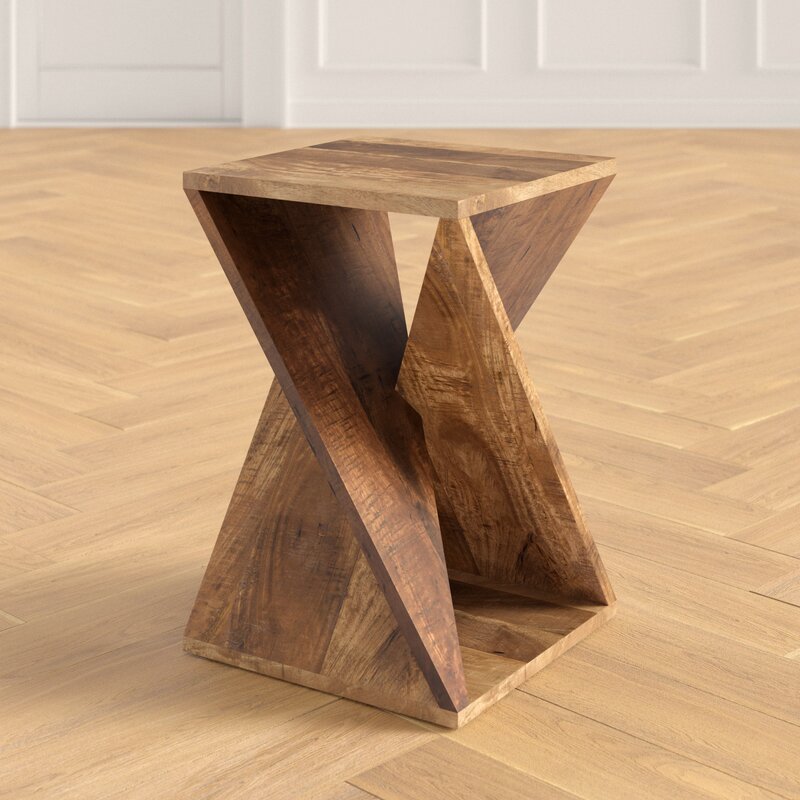 Buran solid wood abstract shop end table